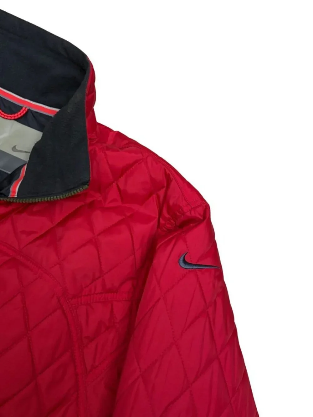 Nike Vintage Red Jacket Puffer Y2K Streetwear Fleece Lined Mens Large